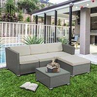 MCC Direct Rattan Furniture Sofa & Table set Rupert in Grey | Size: 1 Pack