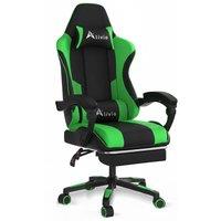 Alivio Ergonomic Gaming Chair with Footrest, Reclining Backrest & Lumbar Support, High-Back Racing Style Office Chair for Gaming & Work in Green