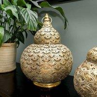 Madison & Mayfair Exquisite Large Gold Lantern with Intricate Detailing