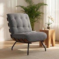 HOMCOM Accent Chair, Reading Chair with Spring Cushion, Dark Grey | Size: Armchair