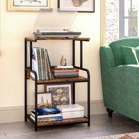 Huhote 3-Tier Printer Stand Printer Cart with Storage Shelf Locking Wheels in Brown