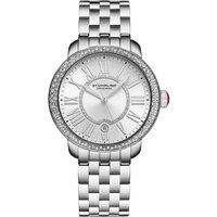 STHRLING Original Women's Celestia Quartz 38mm Watch - Sunray Dial, Crystal Bezel, Steel Band in Silver