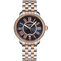STHRLING Original Women's Celestia Quartz 38mm Watch - Sunray Dial, Crystal Bezel, Steel Band in Blue