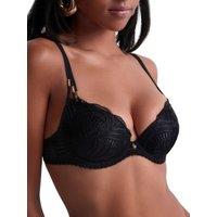 Aubade Women's Vibes Moulded Push-Up Bra in Black | Size: 34D
