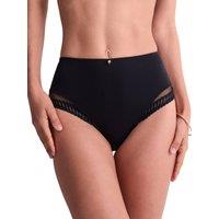 Aubade Women's Sheer Emotion High Waist Brief in Black | Size: 16