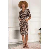 Jolie Moi Women's Elesia Flare Sleeve Shift Dress in Pink | Size: 10