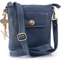 Catwalk Collection Handbags Women's Laura Small Leather Cross Body Bag in Blue