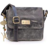Catwalk Collection Handbags Women's Sabine S Small Distressed Leather Cross Body Bag in Black