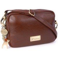 Catwalk Collection Handbags Women's Polly Leather Camera Cross Body Bag in Brown | Size: Small