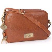 Catwalk Collection Handbags Women's Polly Leather Camera Cross Body Bag in Tan | Size: Small