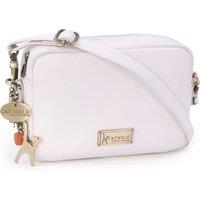 Catwalk Collection Handbags Women's Polly Leather Camera Cross Body Bag in White | Size: Small