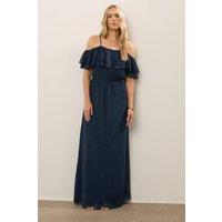 Long Tall Sally Women's Tall Ruffle Front Maxi Dress in Blue | Size: 12