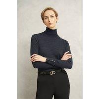 Hobbs London Women's Lara Rollneck Jumper in Dark Grey | Size: XS