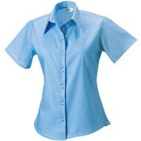 Russell Collection Women's Ultimate Short-Sleeved Shirt in Light Blue | Size: 12