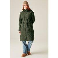 Regatta Women's Yannta Hooded Waterproof Longline Insulated Jacket in Green | Size: 10
