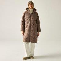 Regatta Women's Freyla Hooded Water-Repellent Insulating Padded Jacket in Brown | Size: 16