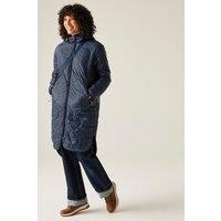 Regatta Women's Triea Longline Hooded Insulating Padded Jacket in Navy | Size: 20