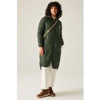 Regatta Women's Triea Longline Hooded Insulating Padded Jacket in Green | Size: 18