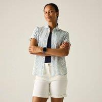 Regatta Women's Anti-Insect Travel Light Short Sleeved Shirt in Light Blue | Size: 12