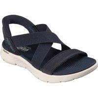 Skechers Women's GO WALK FLEX SANDAL Slip-Ins Sparkle Gore Cross Band Qtr Strap Sandal Navy | Size: 5