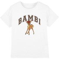 Disney Girl's Bambi Collegiate Girls T-Shirt in White | Size: 7-8 Years