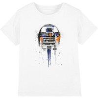 Star Wars R2D2 Paint Drip T-Shirt White | Size: 7-8 Years