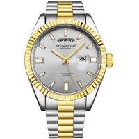 STHRLING Original Men's Valencia 4070 42mm Quartz Watch - Fluted Bezel, Steel Bracelet in Gold