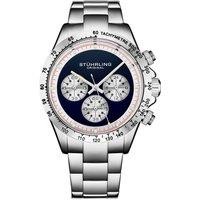 STHRLING Original Men's Chronomark 4066 40mm Quartz Chronograph Watch - Steel Bracelet in Blue