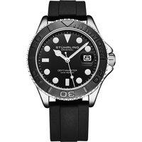 STHRLING Original Men's Depthmaster 4072 42mm Quartz Dive Watch - Date, Silicone Strap in Black
