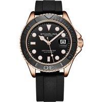 STHRLING Original Men's Depthmaster 4072 42mm Quartz Dive Watch - Date, Silicone Strap in Rose Gold