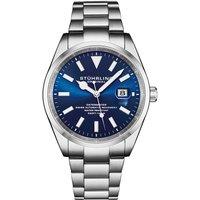 STHRLING Original Men's Datemaster 1025 42mm Swiss Automatic Watch - Sunray Dial in Blue