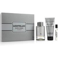 Mont Blanc Men's Explorer Platinum Gift Set EDP 100ml + Shower Gel 100ml + EDP 7.5ml in Clear