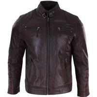 TruClothing Men's Light Short Motorcycle Jacket in Brown | Size: 3XL