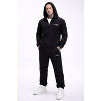 BCouture Men's Zip Jacket & Track Pant Tracksuit Set in Black | Size: Large