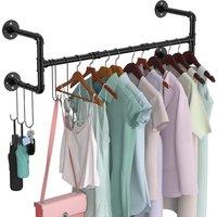 Dprodo Wall Mounted Clothes Rack, 105cm (1 Pack or 2 Packs) in Black