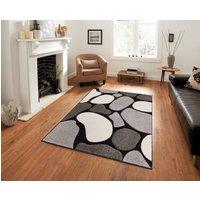 Smart Living Modern Hand Carved Multicolour Soft Thick Area Rug - Stone in Grey | Size: 60 cm x 110 cm