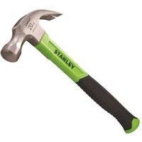 Stanley Hand Tools Fibreglass Hi-Vis Claw Hammer 567G (20Oz) in Green