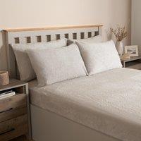 OHS 4 Pack Teddy Fleece Pillowcase Cover Bedding Set Thermal in Natural | Size: Standard Pillow Case