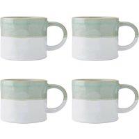 Mikasa Set of 4 Ombre Green & White Stoneware Mugs