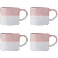 Mikasa Set of 4 Ombre Pink & White Stoneware Mugs in Baby Pink