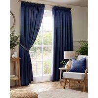 Luxury Living Adi Lined Pencil Pleat Curtains in Navy | Size: 168 cm width x 137 cm drop