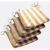 Luxury Living Wide Striped Outdoor Tapezoid Shape Seat Pad in Yellow | Size: 1 Pack