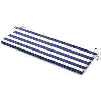 Luxury Living Wide Striped Garden Bench Seat Pad in Blue | Size: 1 Pack