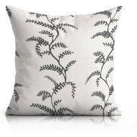 Luxury Living Linen Fern Large Outdoor Water-repellant Cushion in Grey | Size: 1 Pack