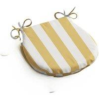 Luxury Living Wide Striped Outdoor D Shaped Seat Pad in Yellow | Size: 1 Pack