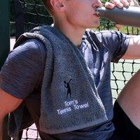 Duncan Stewart Personalised Tennis Court Towel in Grey