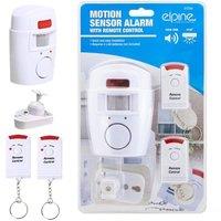 BARGAINS-GALORE Wireless Pir Motion Sensor Alarm & Alert Kit 2 Remotes Home Security in White
