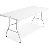 Keplin 6ft Folding Table - Portable, Waterproof, Indoor/Outdoor, 180x70x74cm in White | Size: 180 x 70 x 74 cm