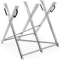 Gr8 Garden Folding Chain Saw Horse Log Holder Trestle in Silver