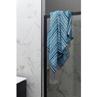 CHRISTY 'Carnaby Stripe' 100% Cotton Yarn Jacquard Towels in Blue